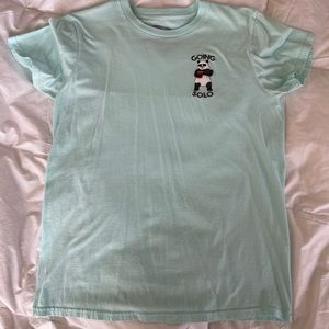 100% cotton cute blue t shirt. Size M